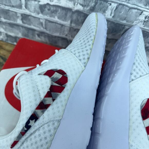 Nike Roshe One BR White American Flag Custom 724850-100 Mens Size 7.5 New - Picture 7 of 9